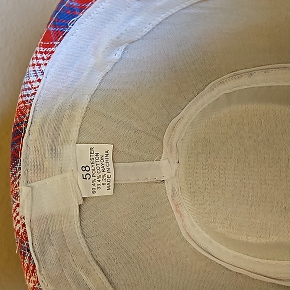 PATRIOTIC FEDORA TRILBY FLASHING LIGHT UP PLAID HAT RED BLUE 4TH JULY - Picture 8 of 9